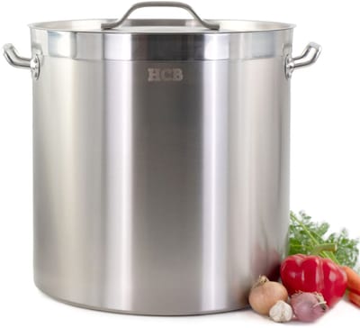 HCB® - Professionele Kookpan - 50 liter - Inductie - Gas - Electrisch - Grote RVS / INOX pan - Soeppan - Horeca pannen - Kookpot - Ø41 cm x H42 cm - 8.6 kg - 7297