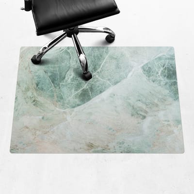 Wallfluent - Vloerbeschermer Marmerpatroon Van De Natuur - 100x70 cm - Groente Bureaustoel Vloerbeschermer - Rechthoekig - PVC Vloerbeschermer-Computer Stoel Mat-Werkplekdecoraties - Organisch marmerpatroon