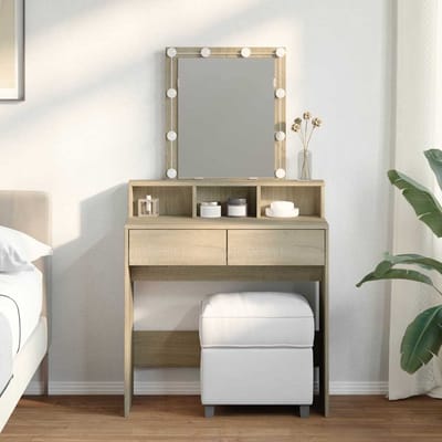 vidaXL - Kaptafel - met - LED - 80x41x144,5 - cm - sonoma - eikenkleurig