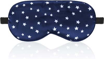 Zijde Slaapmasker met Verstelbare Band voor Donker Slaapcomfort - Zacht en Lichtblokkering voor Verbeterde Slaapkwaliteit (Navy Blauw)