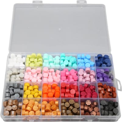 Boîte de Pastilles de Cire à Cacheter 24 Compartiments 24 Couleurs Fabrication DIY Forme Octogonale Fondant Facile Séchage Rapide Kit de Cachet à la Cire Type 1 gray