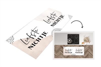 Keukenloper - Loper keuken - Quotes - Liefde - Bruin - 120x50 cm - Keukenloper vinyl