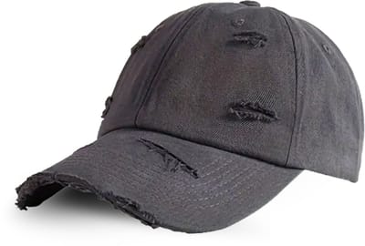RIP 'ND TEAR Baseball Cap – Verstelbare Vintage Dad Cap met Versleten Look - Unisex Pet van Katoen – Casual Streetwear - Grijs