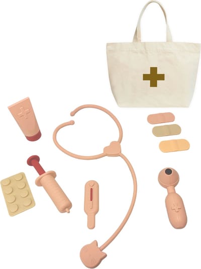 Jean's goods Doktersetje - 9-delige Montessori Dokterskoffer - Educatief Rollenspel Speelgoed - Roze - Geschikt vanaf 3 Jaar