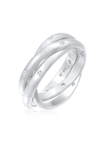 Elli PREMIUM - Ring - Dames Basis Trio Wikkel met Topaas Edelsteen in 925 Sterling Zilver - Dames
