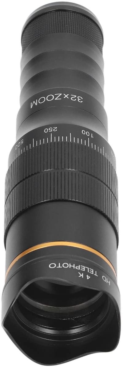 SPHProducts - Telefooncameralens - 32x Zoomlens - Draagbare Clip op HD Mobiele Telefoontelescooplens - Geschikt voor Fotovideo - 32x Oculair