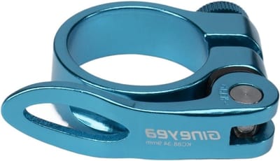 CHENJIAHAO Fietszadelklem 2 stuks aluminiumlegering ultralichte snelsluiting racefiets mountainbike zadelpen zadelpenklem 31,8 mm 34,9 mm zadelpenklem (34,9 mm blauw)