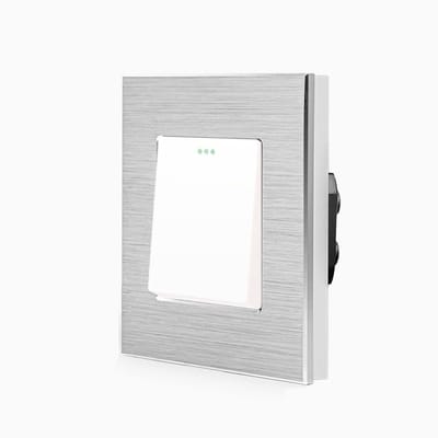 Wisselschakelaar Inbouw Wit Zilver Inclusief Design Aluminium Frame