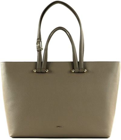 FURLA Leren schoudertas handtas Duetto Tote Stucco Gray Taupe