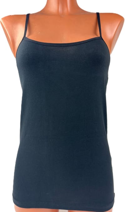 Marco Rossi - Dames Onderhemd - Spaghettiband - Katoen - Dames Hemdjes Dames Topje Singlet - Maat M/38 - Zwart