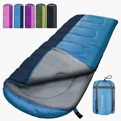 XL slaapzak 10 ℃ voor volwassenen - machinewasbaar en ideaal voor 3-4 seizoenen - perfect voor camping en wandelen