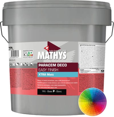 Mathys Paracem Deco Easy Finish Xtra Matt - 1 l - 8 m²/l - Wit - Afwerkingslaag