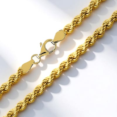 Elegante verguld zilveren touwketting