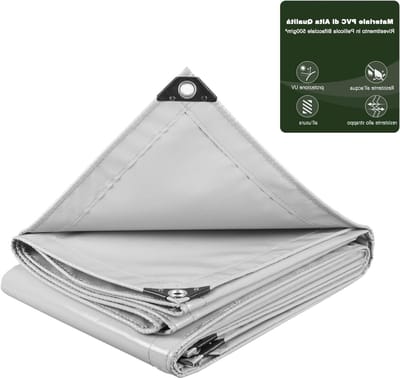 Waterdicht PVC Zeil - Afdekzeil Beschermzeil - Buiten Beschermen - Scheurvast 500 g/m² - 4 x 5 m - Donkergrijs