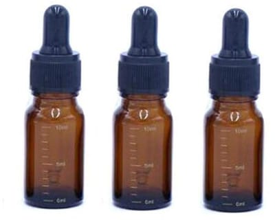 Cosensi- Druppelfles 10ml - Set van 3 - Glazen Fles - Rubber Deksel - Aromatherapie - Perfect voor Essentiële Olie