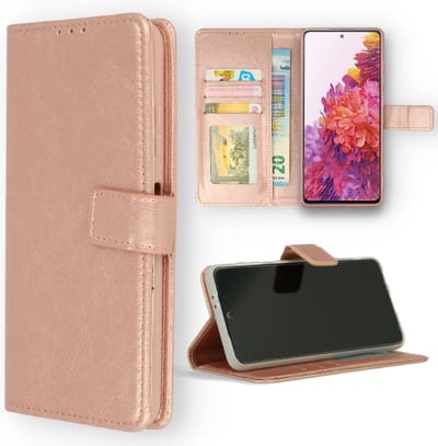 HB Hoesje Geschikt voor Samsung Galaxy A71 - Portemonnee Book Case - Pasjeshouder en Magneetlipje - Roségoud