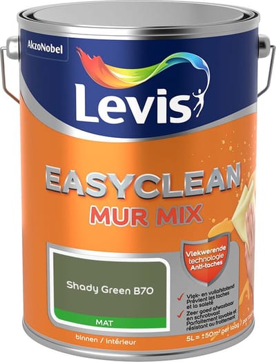 Levis - Easyclean Mur Mat Mix - Shady Green B70 - Mengverf - 5 L