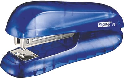 Rapid klein HS nietmachine F6, blister, doorschijnend blauw