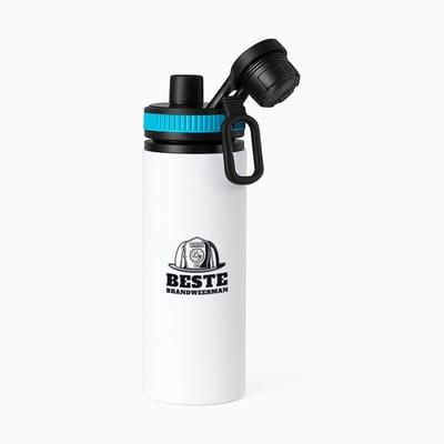 Hacebo® - Beste brandweerman waterfles met draaidop blauw - Beste brandweerman - collega - cadeau - water fles - 850ML