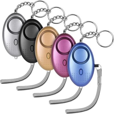 5 Stuks - 140 dB - Persoonlijke Alarm - Met LED Zaklamp En Sleutelhanger - Anti Wolf Fluitje - Sleutelhanger - Draagbaar - Voor Vrouwen, Meisjes En Ouderen - Verjagen / Afschrikken / Zelfverdediging
