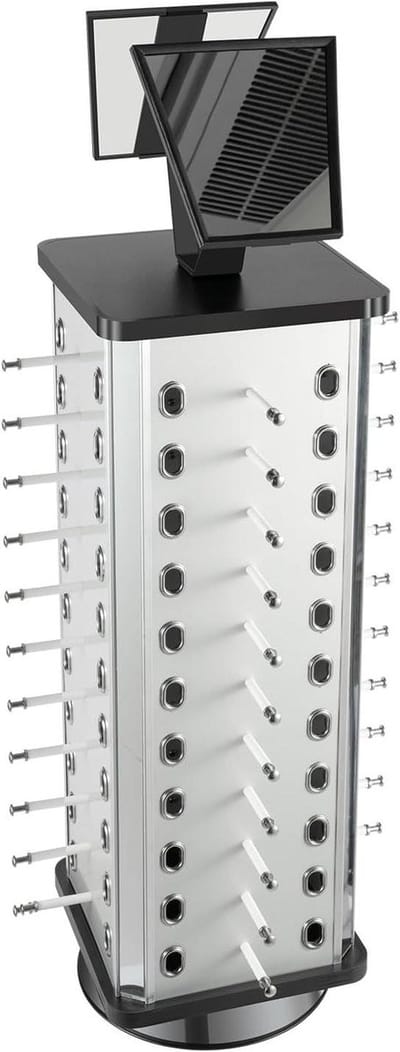 Draaibare Brillendisplay - Brillenhouder - Winkel Presentatie - 360 Graden Draaibaar - 44 Paren - Zwart Zilver