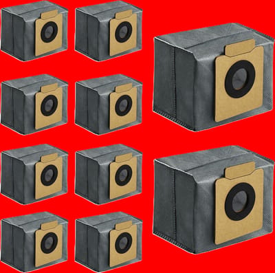 Set van 10 accessoires geschikt voor Eufy robotstofzuigers: stofzuigerzakken compatibel met Eufy X8 Pro en X10 Pro Omni. Stofzakken met 4 lagen en een grote capaciteit voor efficiënte en langdurige schoonmaakprestaties.