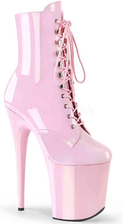 Pleaser - FLAMINGO1020 Plateau Laarzen, Paaldans schoenen - Paaldans schoenen - 42 Shoes - Roze