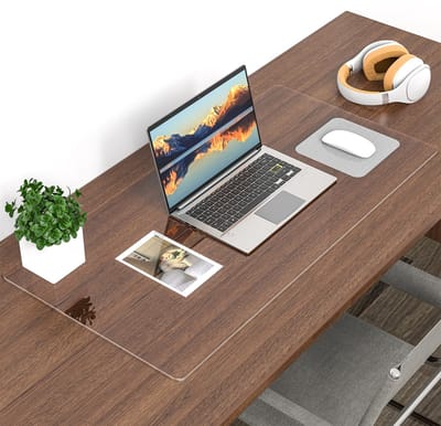 Unyqoos® Transparante en waterdichte beschermmat voor bureau met antisliplaag