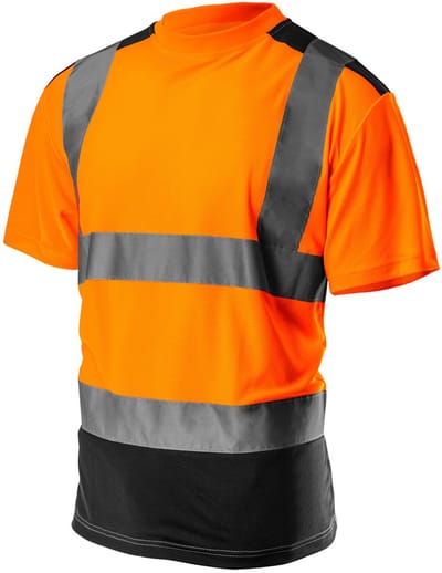 Neo Tools Hi-Vision T-Shirt Met H Balk Reflectie ORANJE M Licht En Luchtig Materiaal Donker Stuk Waar Veel Vuil Komt ISO 13688:2013
