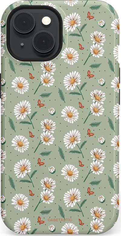 Casetastic Hoesje Geschikt voor Apple iPhone 15 Magsafe - Stijlvolle Beschermende Duo-layer Case - Vleugels en madeliefjes