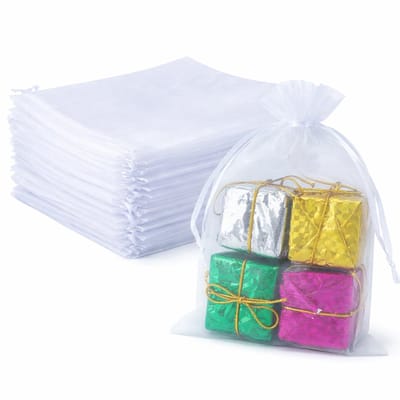 Allecto - Organza zakjes - Geschenktasje - 50 stuks - Kleine geschenkzakjes - Perfect voor bruiloft en snoepjes - 13 x 18 cm - Voor sieraden en meer