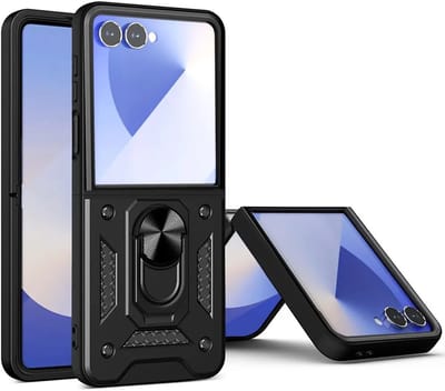 Hoesje geschikt voor Samsung Galaxy Z Flip 7 - Techsuit Camshield Back Cover - Zwart