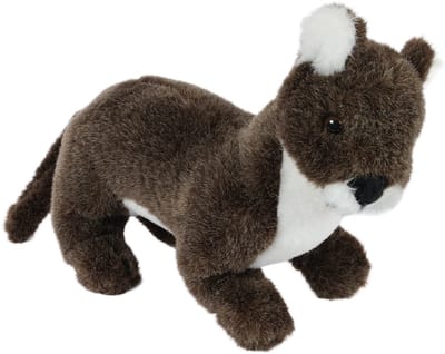 PIA Soft Toys - Pluche Knuffeldier - Wezel - donker bruin - staand - 28 cm