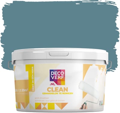 Decoverf clean muurverf oceaanblauw, 2.5L