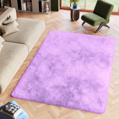 Tapiso Silk Vloerkleed Paars Hoogpolig Woonkamer Slaapkamer Tapijt Maat- 120x170