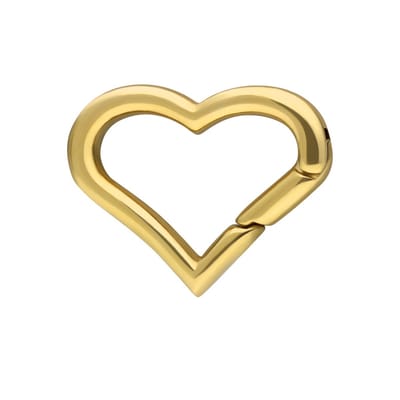 Lucardi Dames Stalen goldplated charm sluiting hart - Hanger - Staal - Goudkleurig