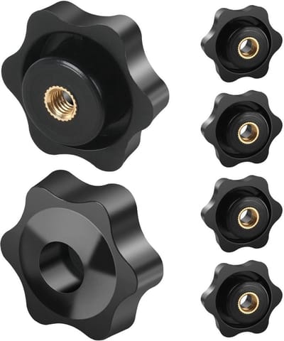 Cosensi - Dailygoods - Dailygoody - M6 Draaiknop - Universele knoppen - Voor gereedschapsmachines - 6 stuks - Gekarteld - Handmatig schroeven - Geschikt voor meubels en fitn.