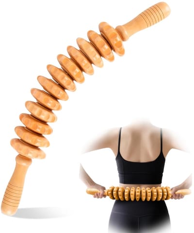 Ynkkvre - Houten Fascia Stick van Beukenhout - Voor Lichaam en Dijbenen - Zachte Touch - Massage Roller - Houten Fascia Roller - Buik en Benen Massage - Anti-Cellulite Roller