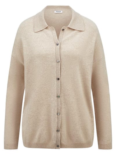 Vest 100% kasjmier Van Peter Hahn beige