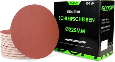 Rodopi® 100x Mix Schuurpapier 225 mm - zonder perforatie Excentrisch Schuurmachine