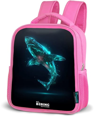 NoBoringSuitcases.com® - Rugzak roze - Schooltas meisjes - Digitale haaienkracht - Kinder rugtas meisje - Boekentas kind - Kinderrugzak voor school - Schoolrugzak