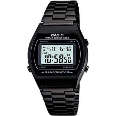 Casio Klassiek Retro Mode Eenvoudig LCD Display Vierkant Wijzerplaat Sport Waterdicht Kwarts Uurwerk Roestvrijstalen Band Japans en Koreaans Horloge B640WB-1A zwart