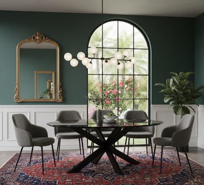 Eettafel zwart mangohout rechthoekig met - 200x100 cm - Zwart - Novihome