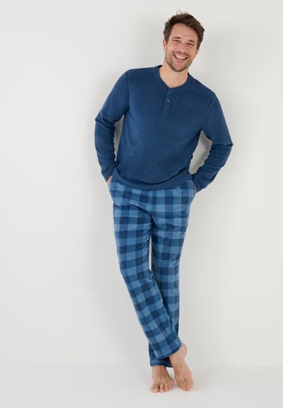 Damart - Pyjama fleece Thermolactyl - Heren - Blauw - S
