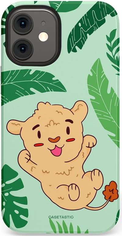 Casetastic Hoesje Geschikt voor Apple iPhone 12 Mini - Stijlvolle Beschermende Duo-layer Case - Leeuwenhartje