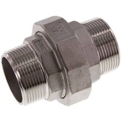 R 1 1/2'' RVS Borstnippel 3-delig met Conische afdichting 16 Bar - FL2S-M-SH-112R-C