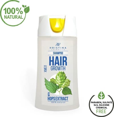 NATUURLIJKE HAARSHAMPOO VOOR STERKER EN SNELLER HAARGROEI | MET HOPS EXTRACT | VITAMINE E & B5 – 200ML