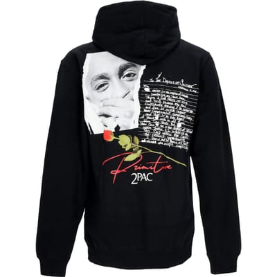 Herenhoodie Lyrics Ii Hoodie X Tupac Zwart
