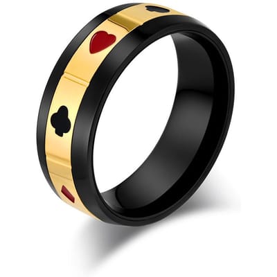 Gepersonaliseerde Pokerpak met Draaibare RVS Ring Ring voor Verlichting 9# black