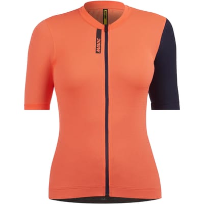 Mavic Essential Korte Mouw Wielertrui Oranje S Vrouw